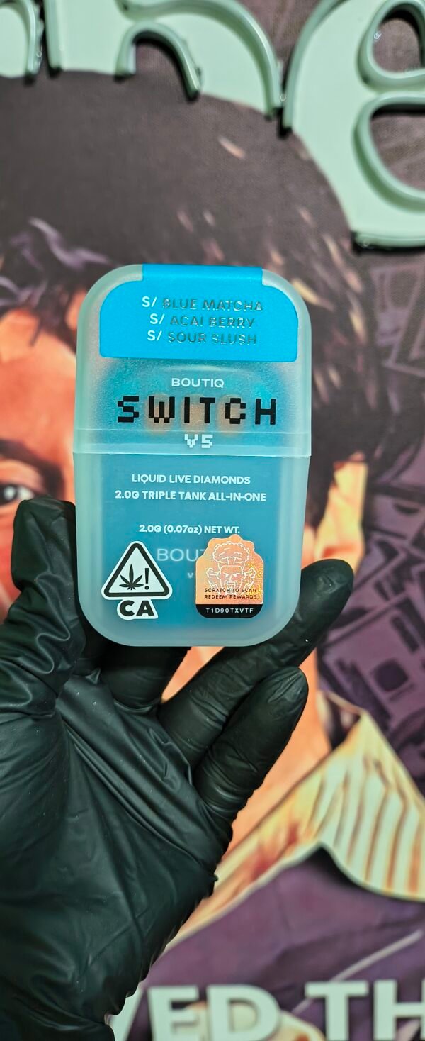 BOUTIQ SWITCH V3 BLUE MATCHA, ACAI BERRY & SOUR SLUSH (SATIVA, SATIVA & SATIVA) 2gr