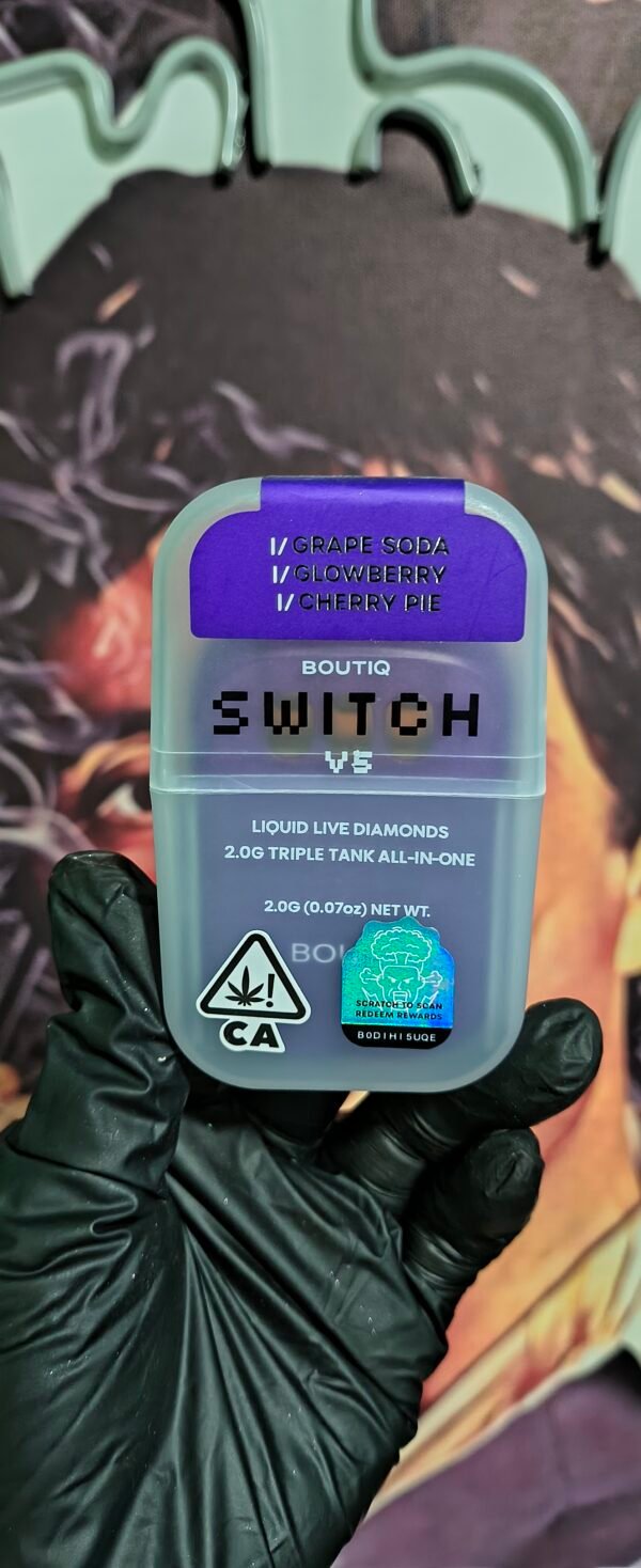 BOUTIQ SWITCH V3 GRAPE SODA, GLOWBERRY & CHERRY PIE (INDICA, INDICA & INDICA) 2gr