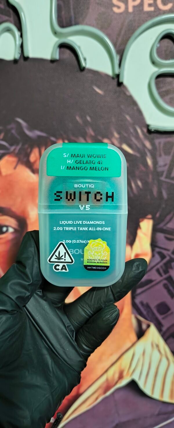 BOUTIQ SWITCH V3 MAUI WOWIE, GELATO 41 & MANGO MELON (SATIVA, HYBRID & INDICA) 2gr