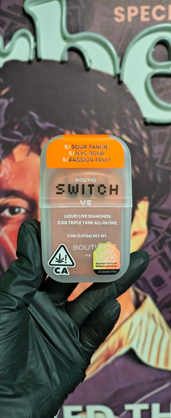BOUTIQ SWITCH V3 SOUR TANGIE, NYC SOUR & PASSION FRUIT (SATIVA, SATIVA & SATIVA) 2gr