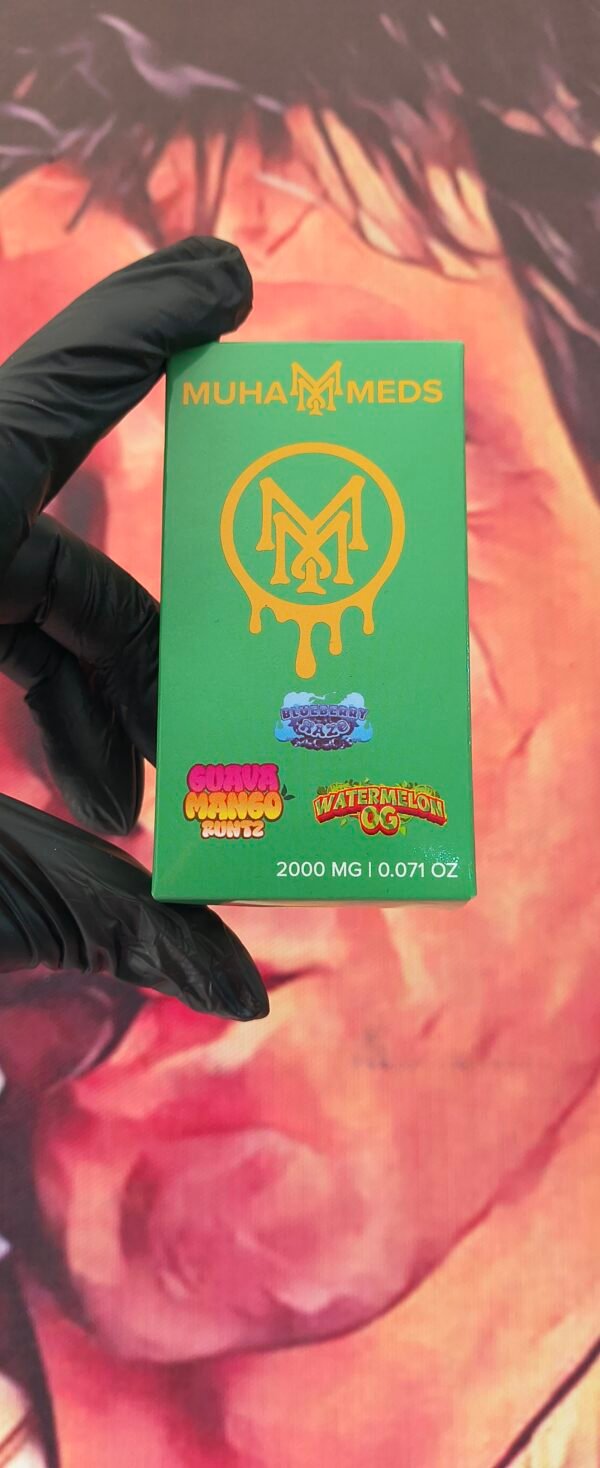 BLUEBERRY HAZO 1 MUHA MEDS TRIPLE BLUEBERRY HAZO & GUAVA MANGO RUNTZ & WATERMELON OG (INDICA & SATIVA & HYBRID) 2gr