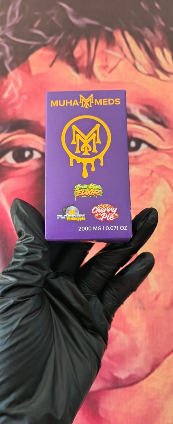 MUHA MEDS TRIPLE GREEN APPLE ELIXIR & PLATINUM PINEAPPLE & CHERRY PIE (INDICA & SATIVA & HYBRID) 2gr