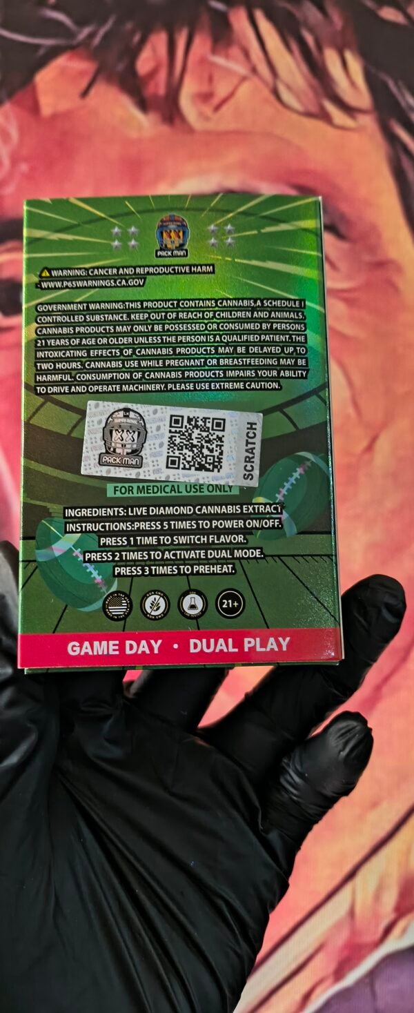 PACK MAN NFL FIELD MVP FUEL & COACH`S CONFIDENTIAL (INDICA & SATIVA) 2gr